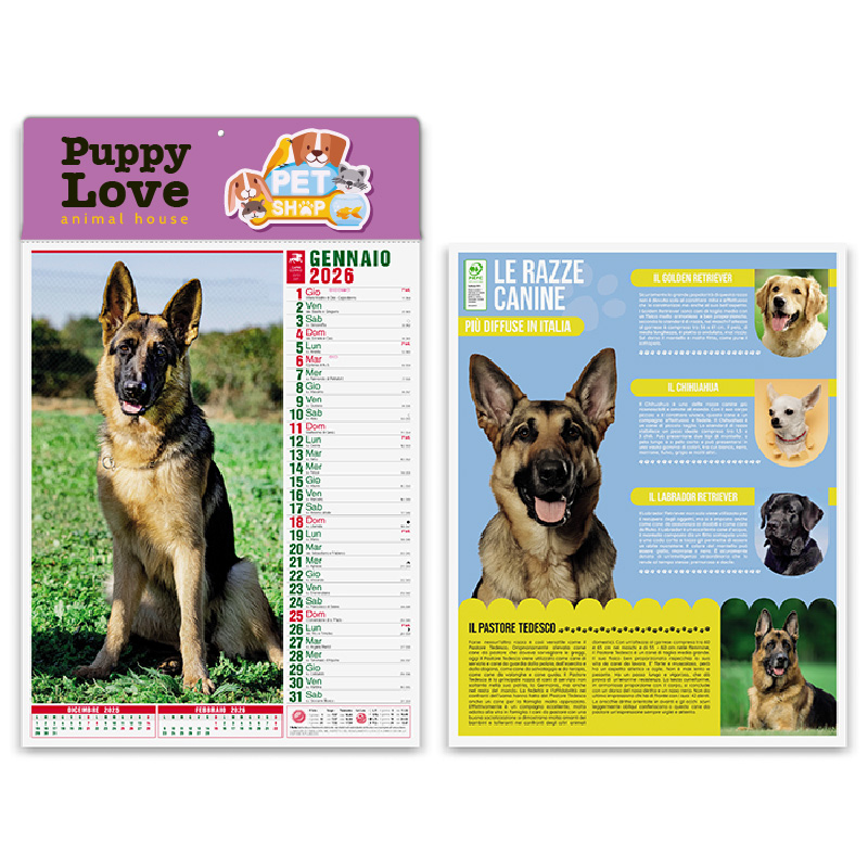 Calendario illustrato cani e gatti