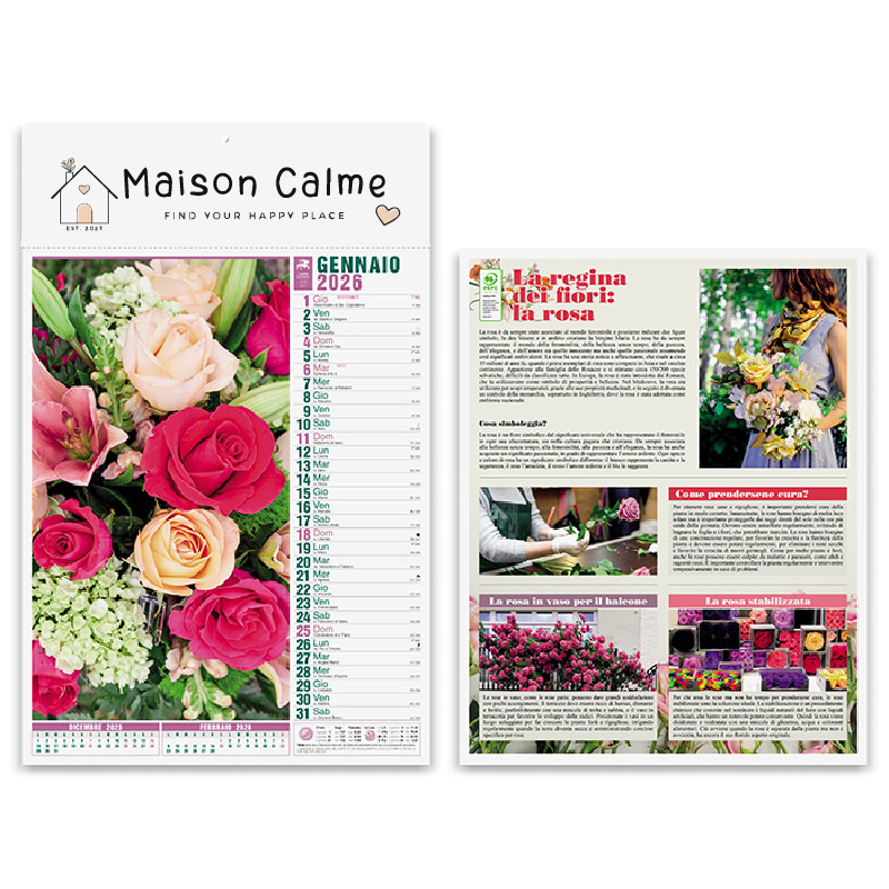 Calendario illustrato fiori