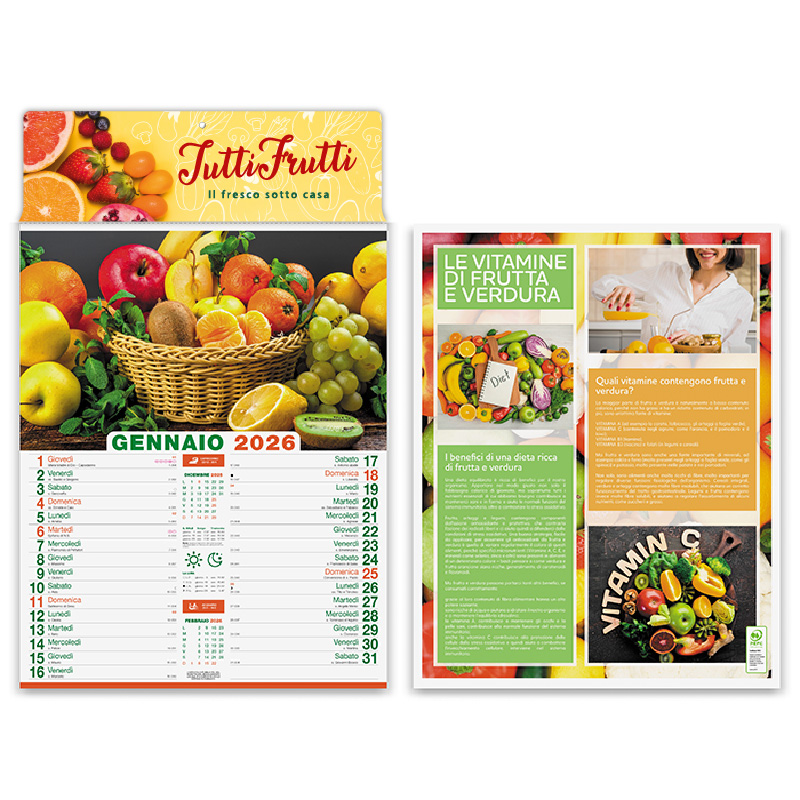 Calendario illustrato frutta e verdura