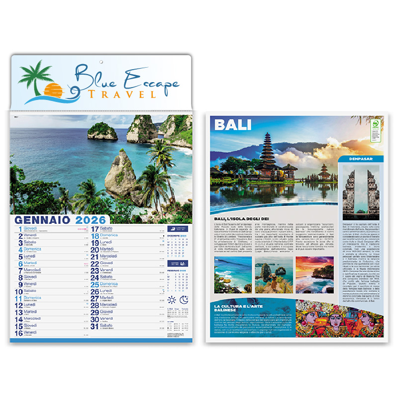 Calendario illustrato mete da sogno