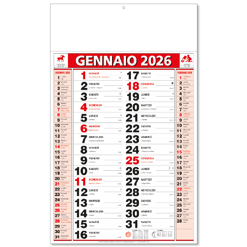olandese calendario 2026 rosso